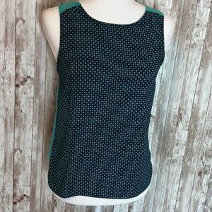 LOFT Sleeveless Teal/Navy Sleeveless Blouse size SP